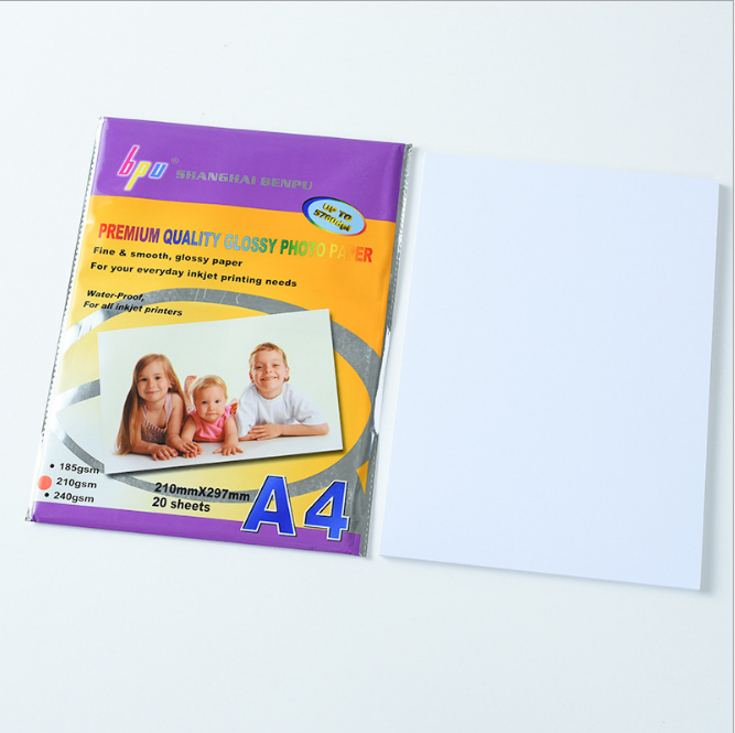 Wholesale Supply 210G A4*20 High Light Photo Paper Gold Back Printing Paper Inkjet Printing Photo Paper full figure