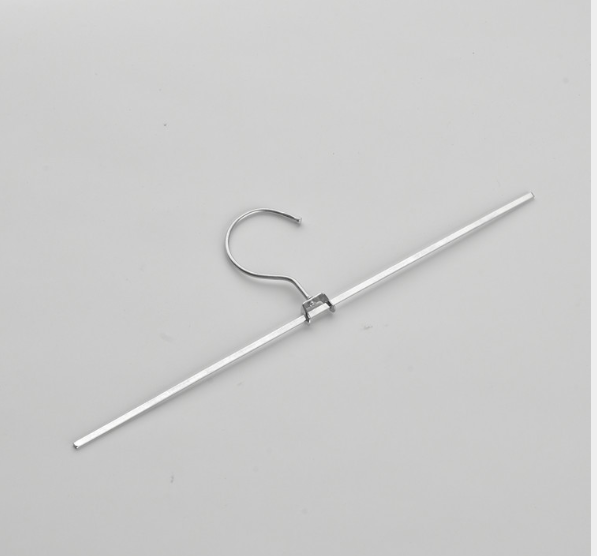 裤架配件半成品防滑可调节伸缩儿童衣架裤夹西裤子夹子收纳架批发金属不锈钢裤夹裤夹子裤架供应金属铁线裤夹浸塑铁夹横杆一字裤夹产品图