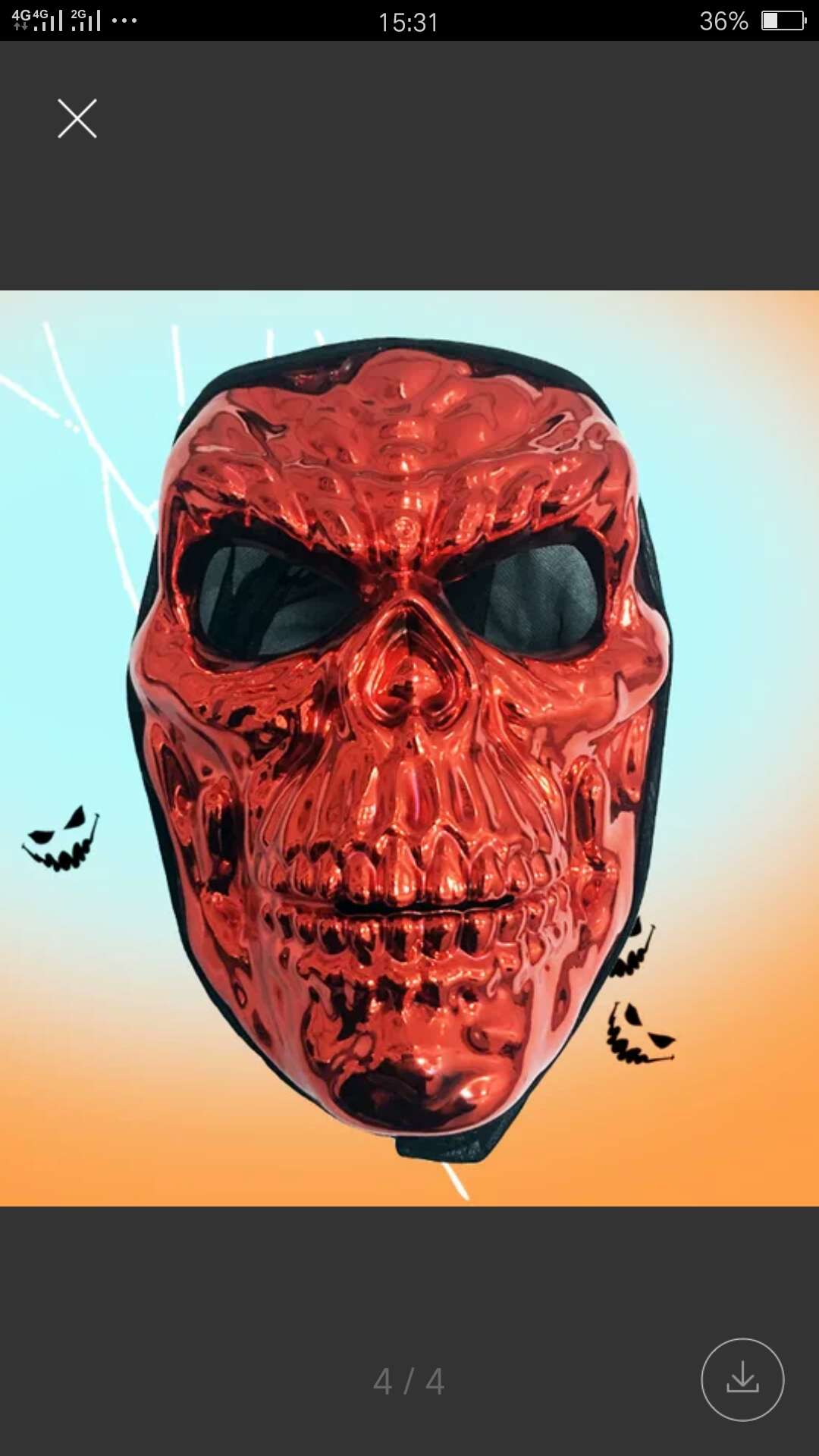 Electroplated Halloween horror mask spooks thumbnail