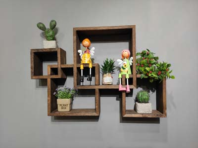 Right Angle jack four-piece set of solid wood creative wall shelf wall shelf A261