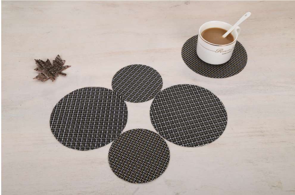 10*10 manufacturer PVC coasters: simple round square, versatile, heat insulation coasters, waterproof, non-slip coasters thumbnail
