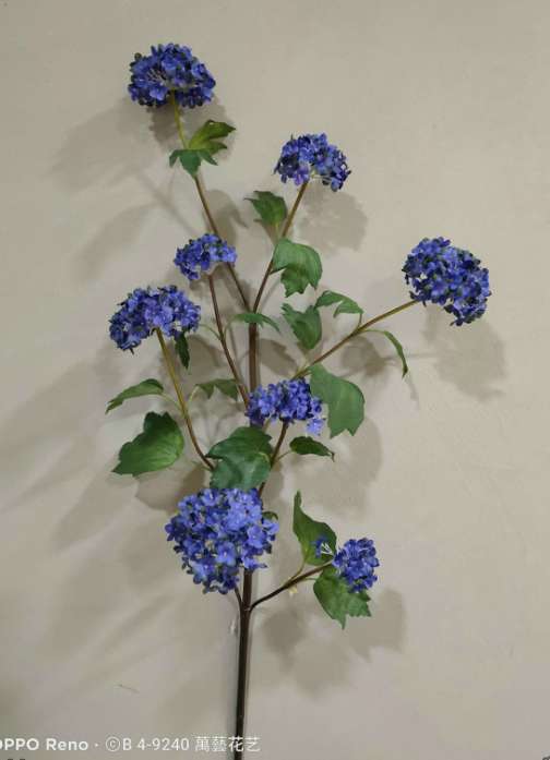 A single 2 small snow ball simulation flower artificial flower furniture handicraft hotel wedding decoration thumbnail