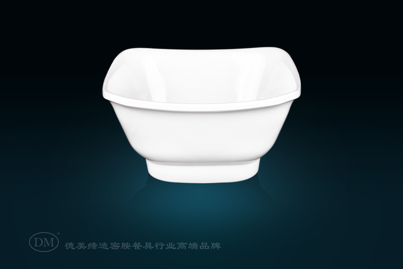 Dememide 2147 imitation porcelain small bowl rice bowl soup bowl porridge bowl Canteen hotel rice bowl square bowl thumbnail