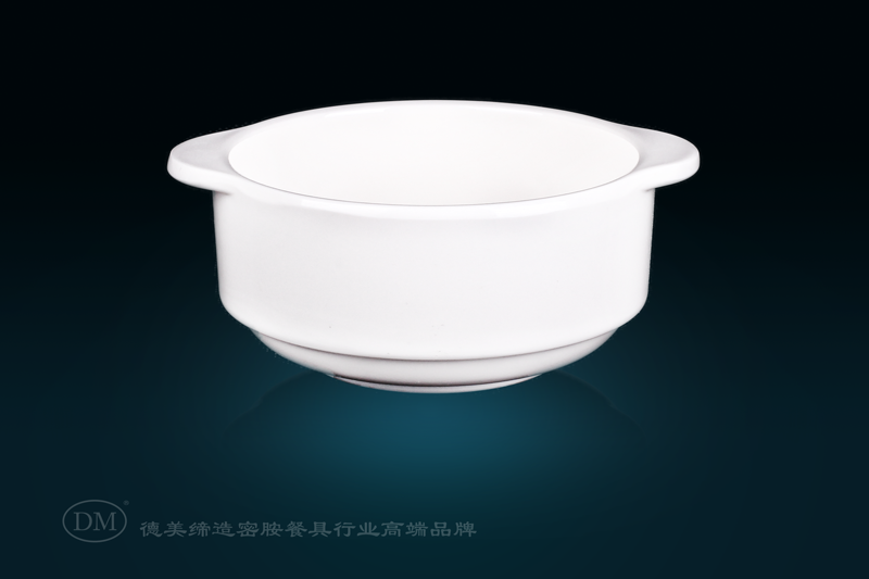 Demei Melamine ST6004 imitation porcelain small bowl rice bowl, soup bowl, porridge bowl, canteen and hotel rice bowl, double-eared bowl