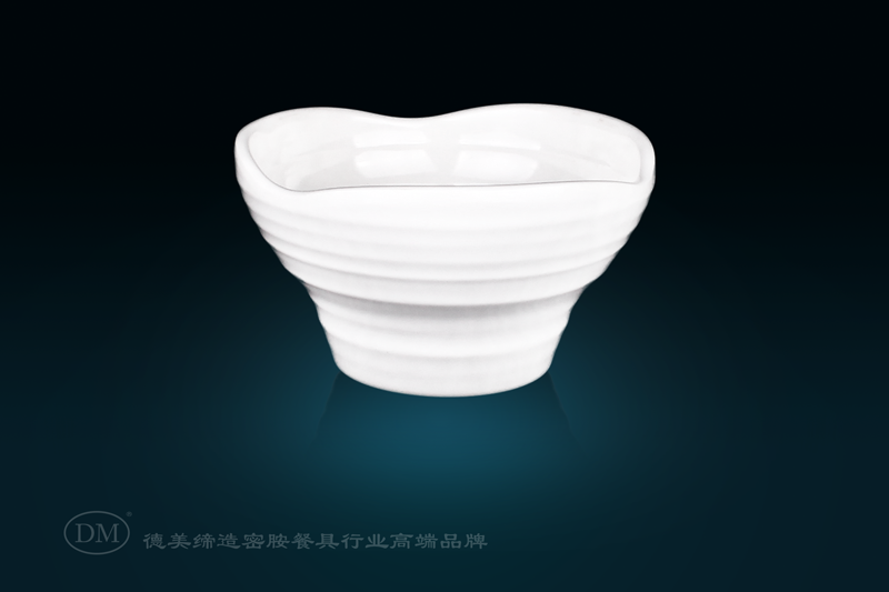Demei Melamine JB-20 imitation porcelain small bowl rice bowl, soup bowl, porridge bowl, canteen and hotel rice bowl, square bowl