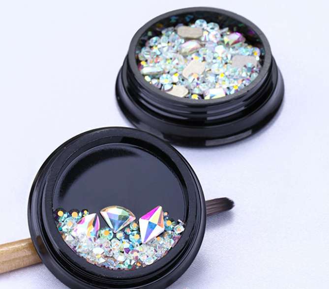 Colorful AB crystal glass diamond nail art diamond decoration Nail sticker diamond accessory material