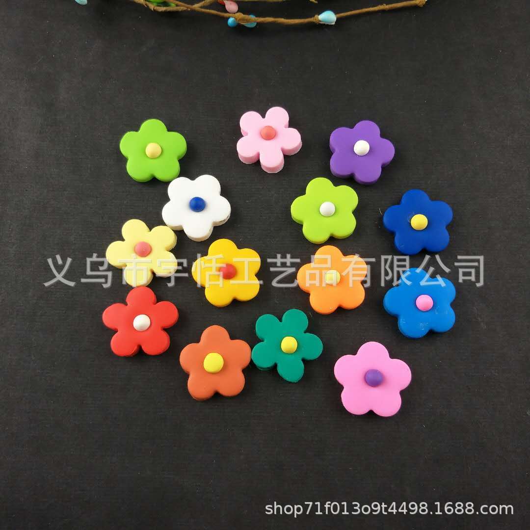 厂家直销软陶 陶泥ins太阳花朵花瓣小花diy手作配件 耳环耳钉材料详情图6