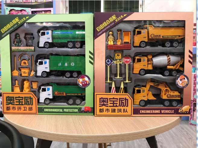 儿童玩具回力惯性车子工程车和环卫车 盒装 3389－72产品图