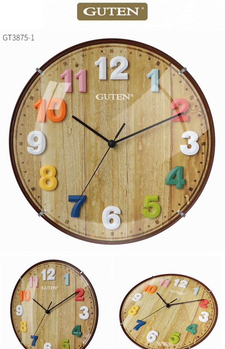 立体挂钟细节图