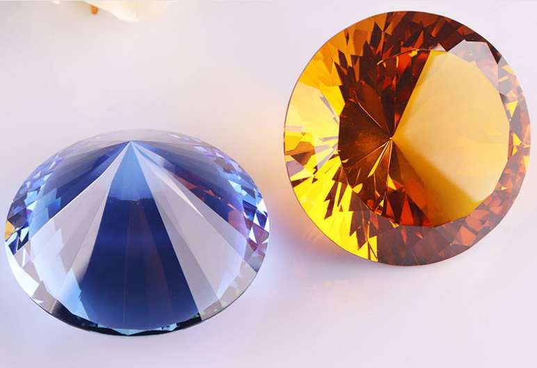 水晶钻石工艺品摆件透明彩色钻石装柜台小饰品玻璃钻石