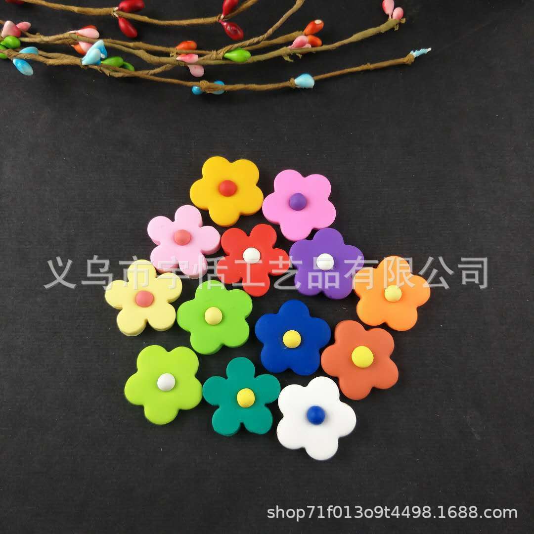 厂家直销软陶 陶泥ins太阳花朵花瓣小花diy手作配件 耳环耳钉材料细节图