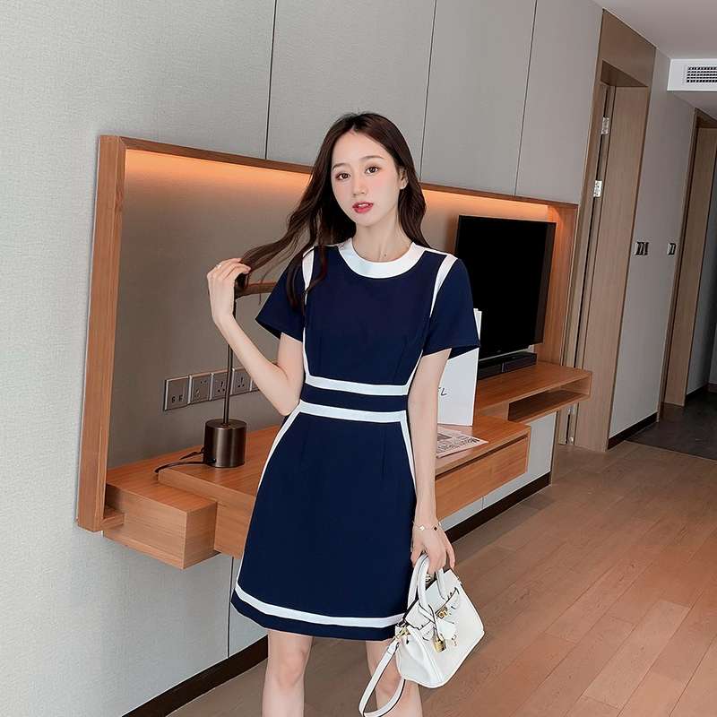 连衣裙女2020新款小香风收腰显瘦气质裙子显高大码胖MM洋气夏装
