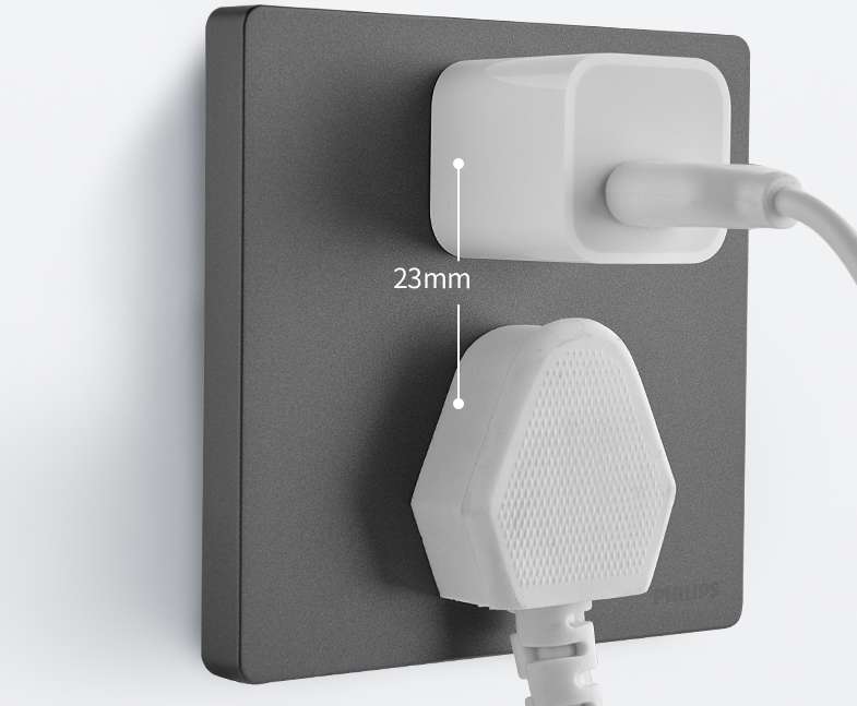 Philips Pin Hui switch two and three-pole socket dark grey details Picture
