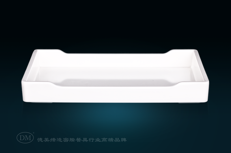 DM德美 606.7-3   A5密胺仿瓷长方烤肉盘火锅烧烤蔬菜盘