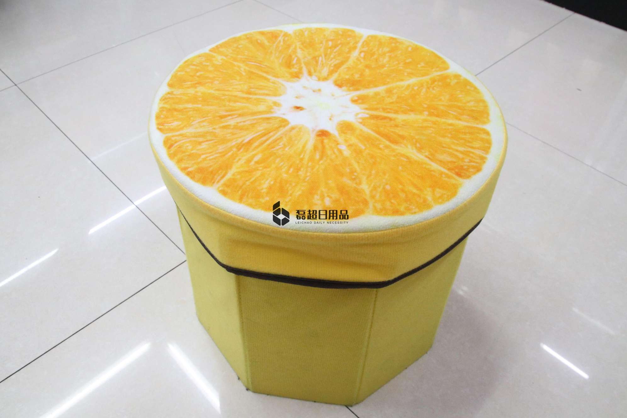 八角形卡绒布水果收纳凳储物凳创意收纳凳玩具收纳箱换鞋凳产品图