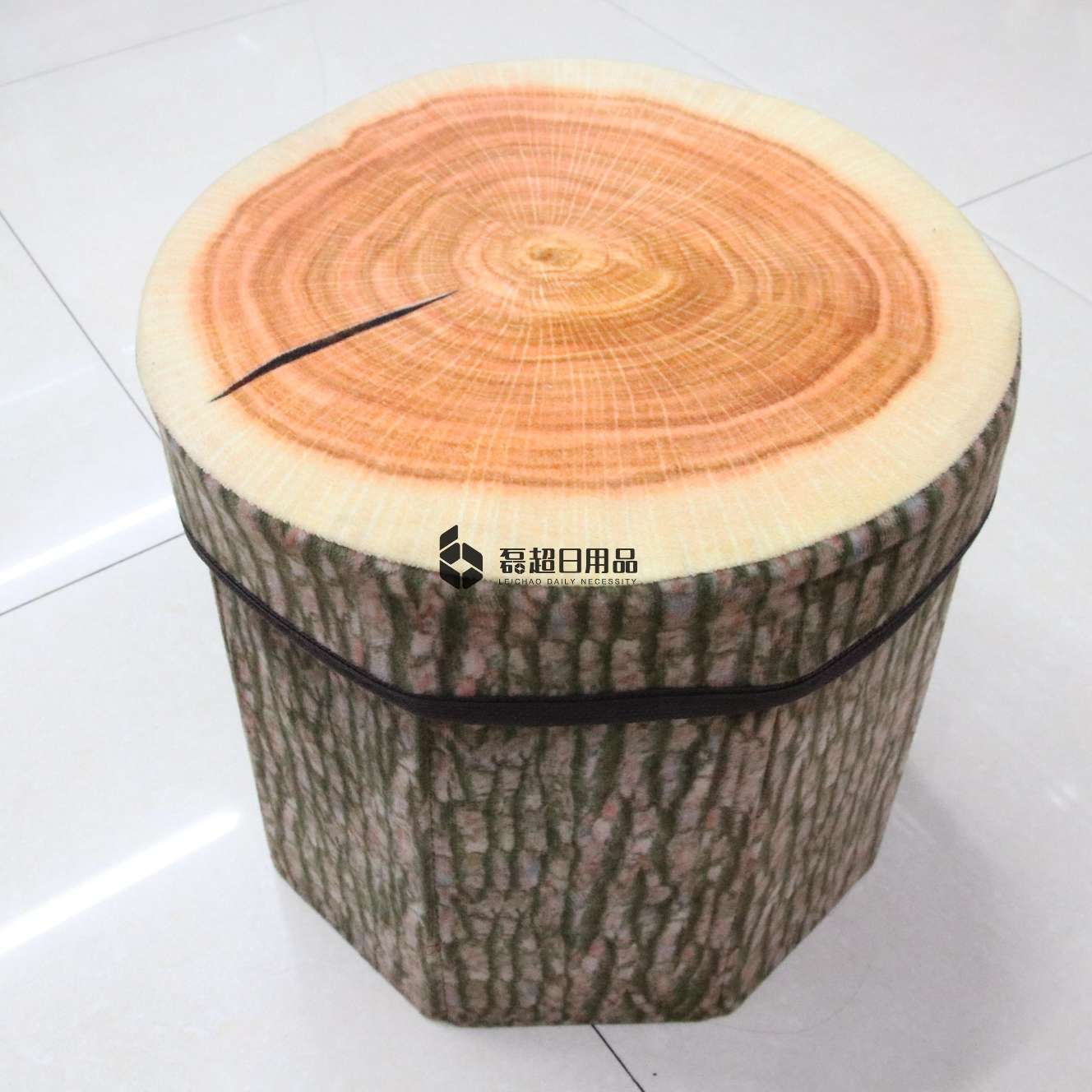 八角形卡绒布树根收纳凳储物凳创意收纳凳玩具收纳箱换鞋凳