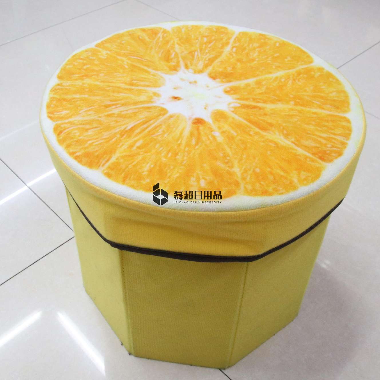 八角形卡绒布水果收纳凳储物凳创意收纳凳玩具收纳箱换鞋凳2