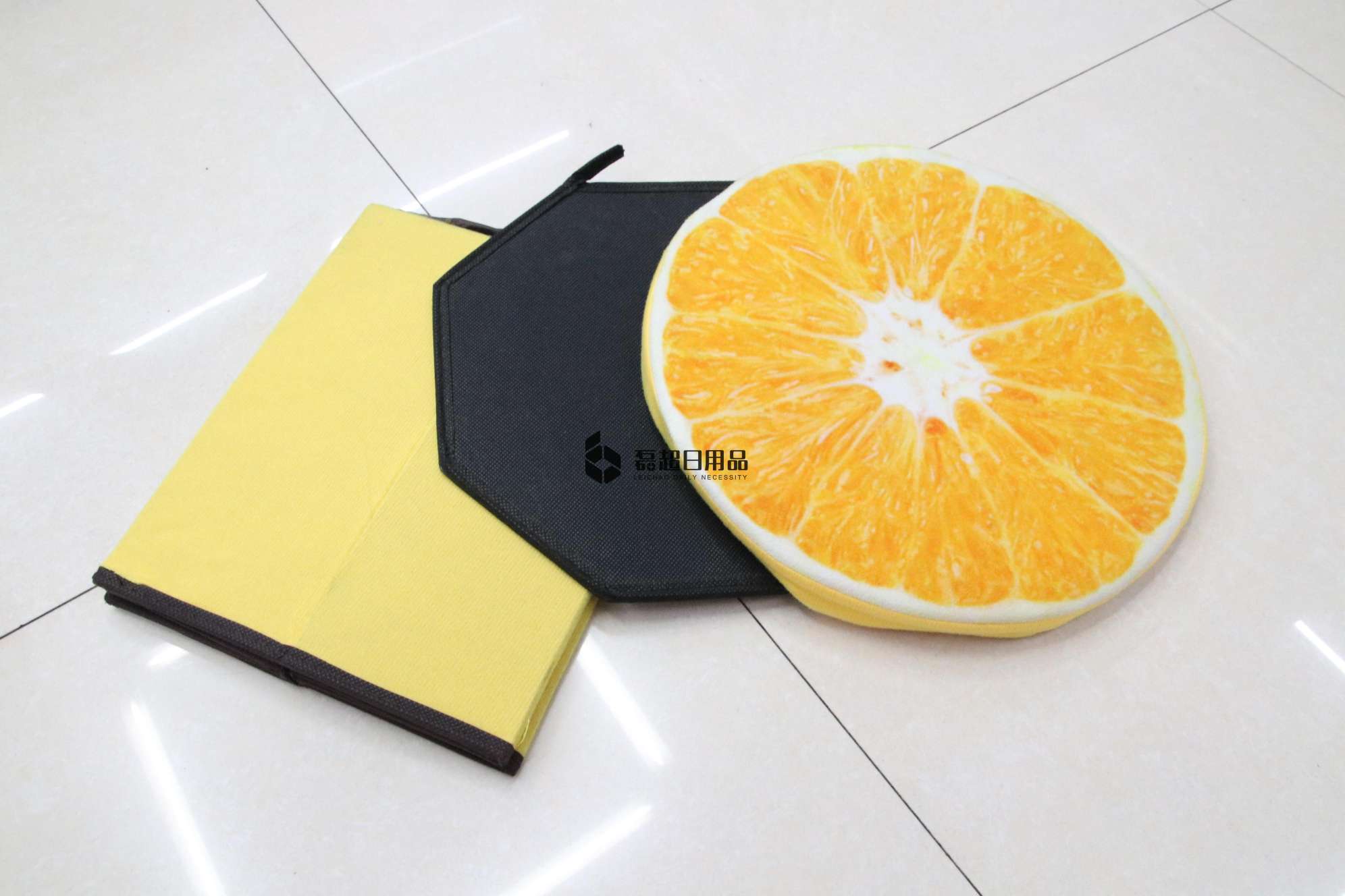 八角形卡绒布水果收纳凳储物凳创意收纳凳玩具收纳箱换鞋凳白底实物图