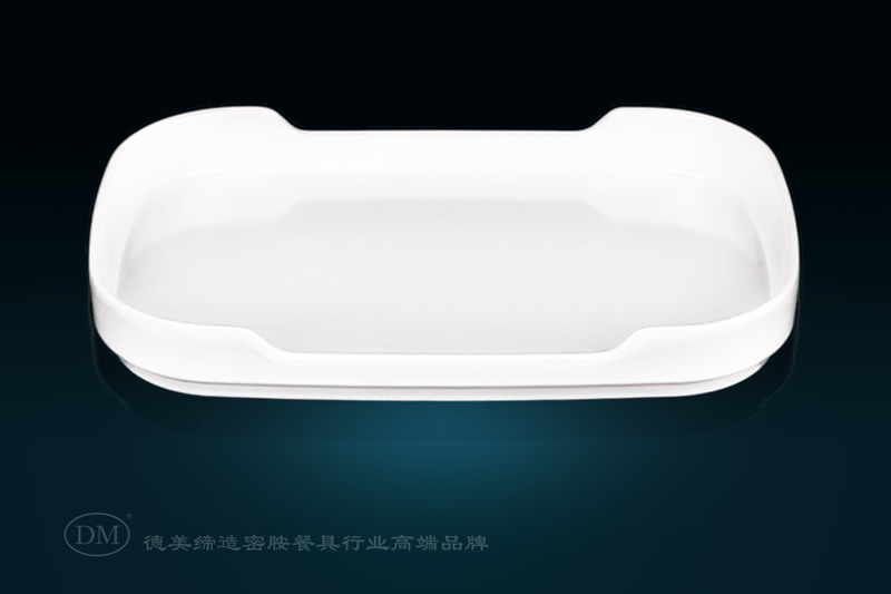 DM德美 608.7-4  A5密胺仿瓷长方烤肉盘火锅烧烤蔬菜盘