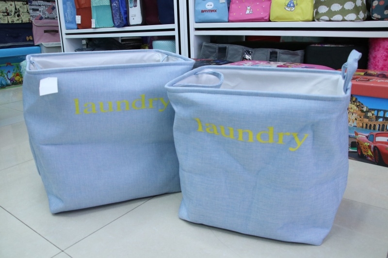 Folding linen cloth dirty clothes blue laundry basket toys clothes basket 3