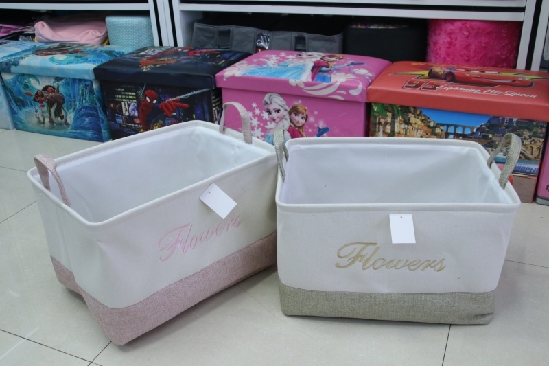 Cotton linen laundry basket Laundry basket Clothes storage basket Cloth folding laundry basket toy storage basket 2