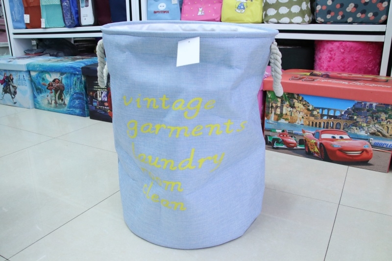 Folding linen cloth dirty clothes blue laundry basket toys clothes basket 2
