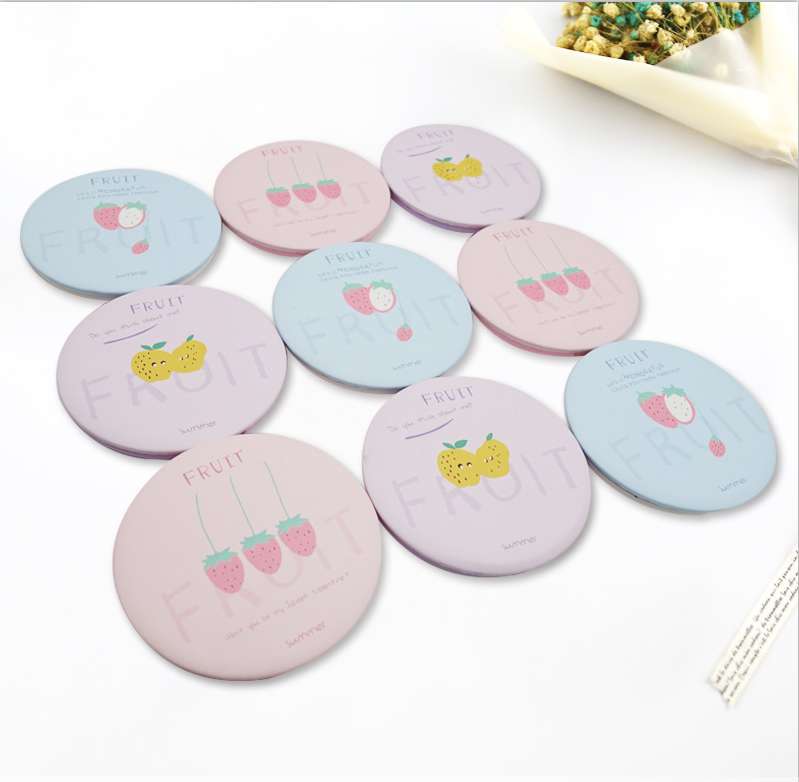 Strawberry Double-Sided Small Mirror Hd Makeup Mirror Table Mirror Paper Desktop Portable Folding Mirror Student Cartoon details Picture