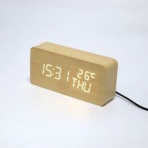 厂家直销  LED环保木头钟  带星期木质电子钟 多功能电子闹钟 数字时钟 学生台钟