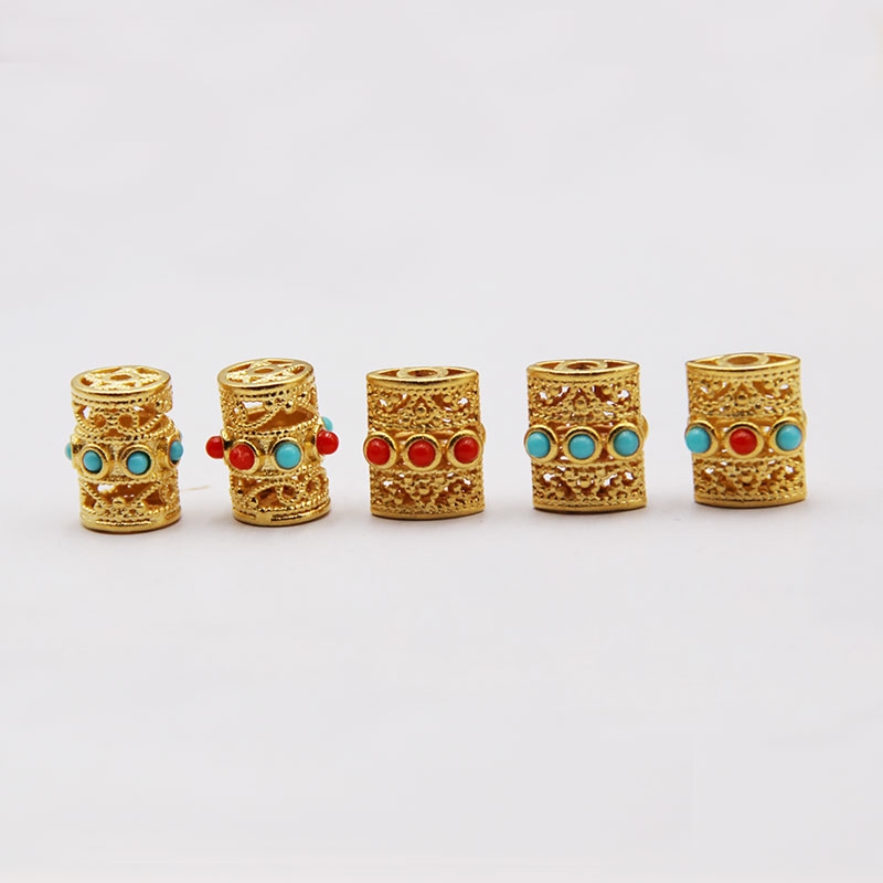 Nepal old Pharaohgold Dragonfly eye bucket bead transfer bead DIY bracelet bracelet string hand-made bead partition accessories thumbnail
