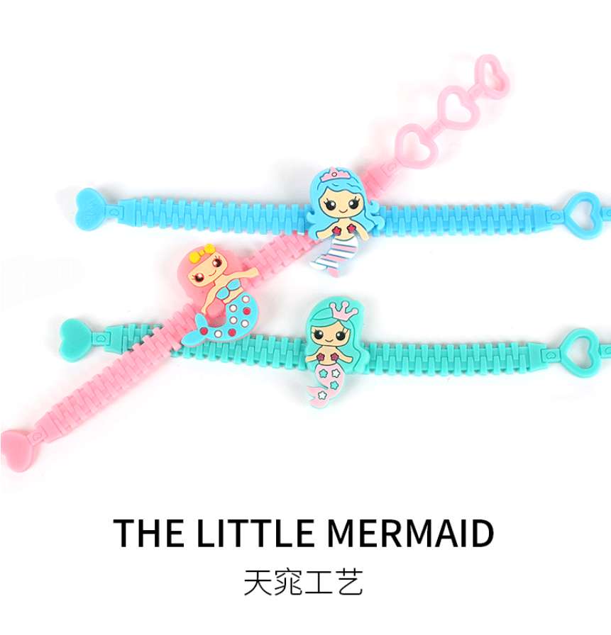 Mermaid cartoon PVC soft rubber wristband for children Specification image