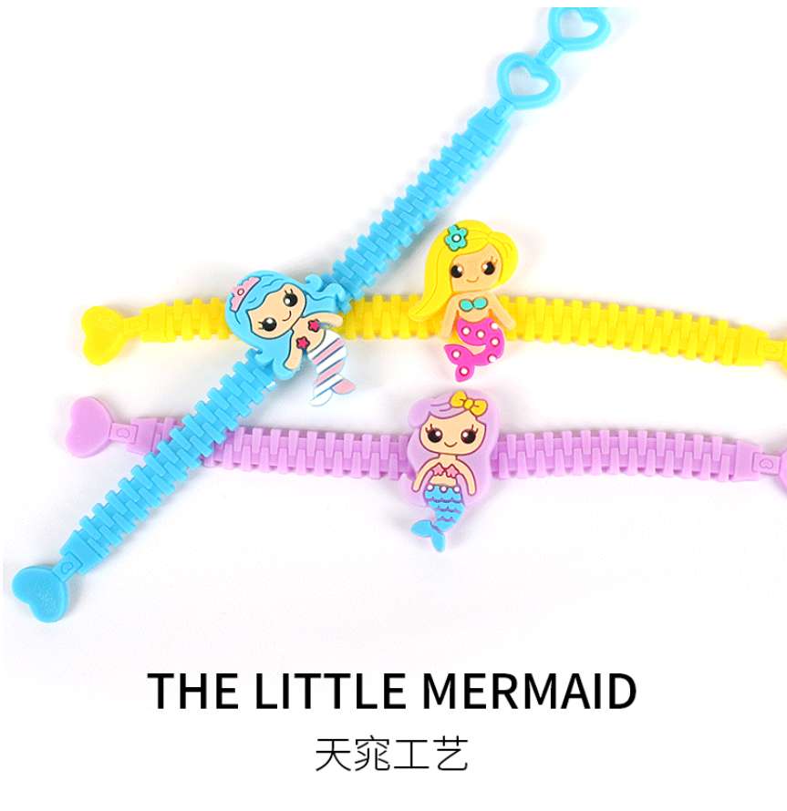 Mermaid cartoon PVC soft rubber wristband for children details Picture