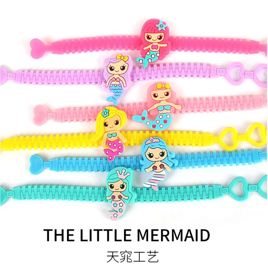 Mermaid cartoon PVC soft rubber wristband for children