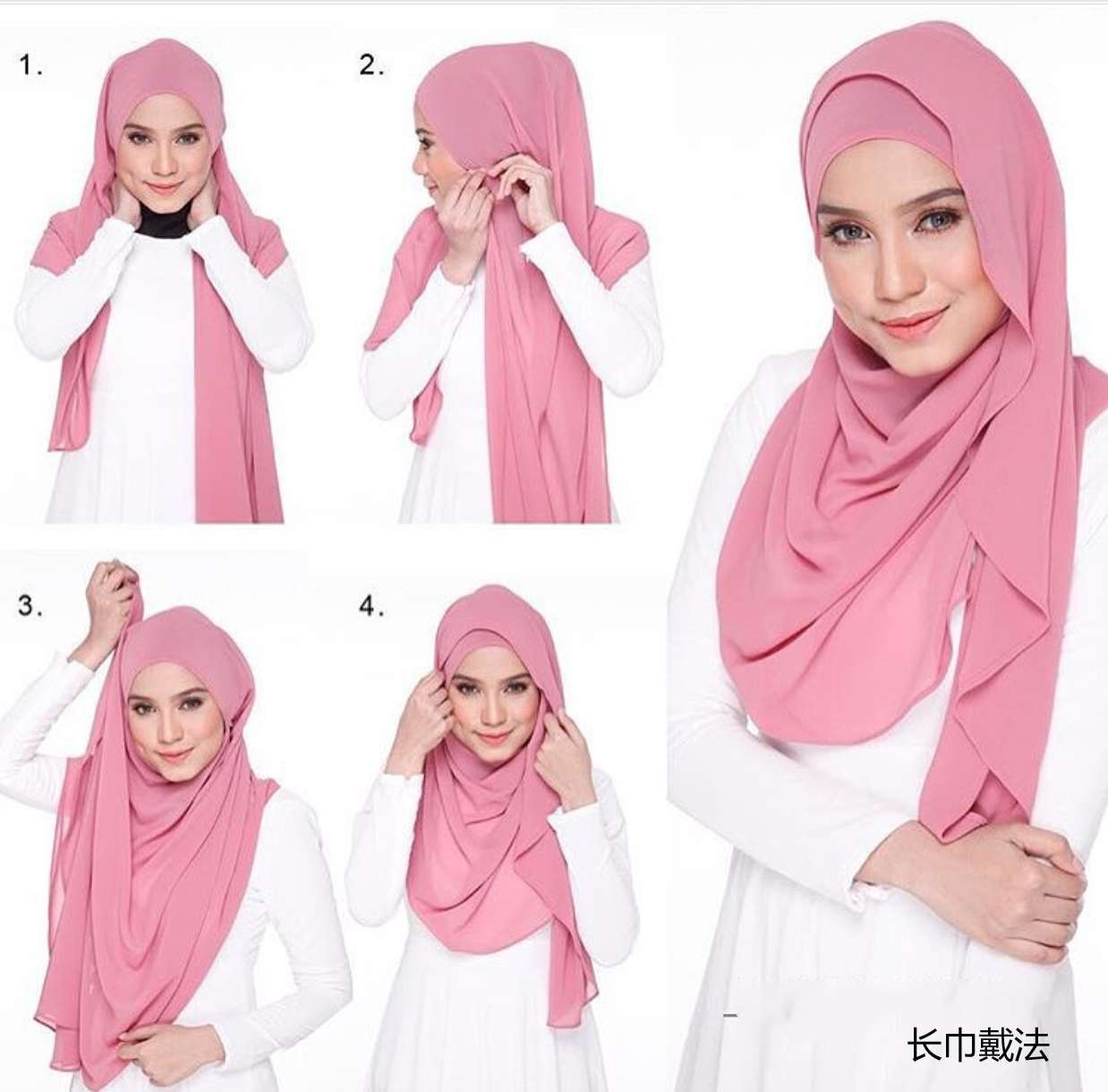 回民珍珠雪纺对花订配色珍珠大方巾 穆斯林女包头围巾产品图