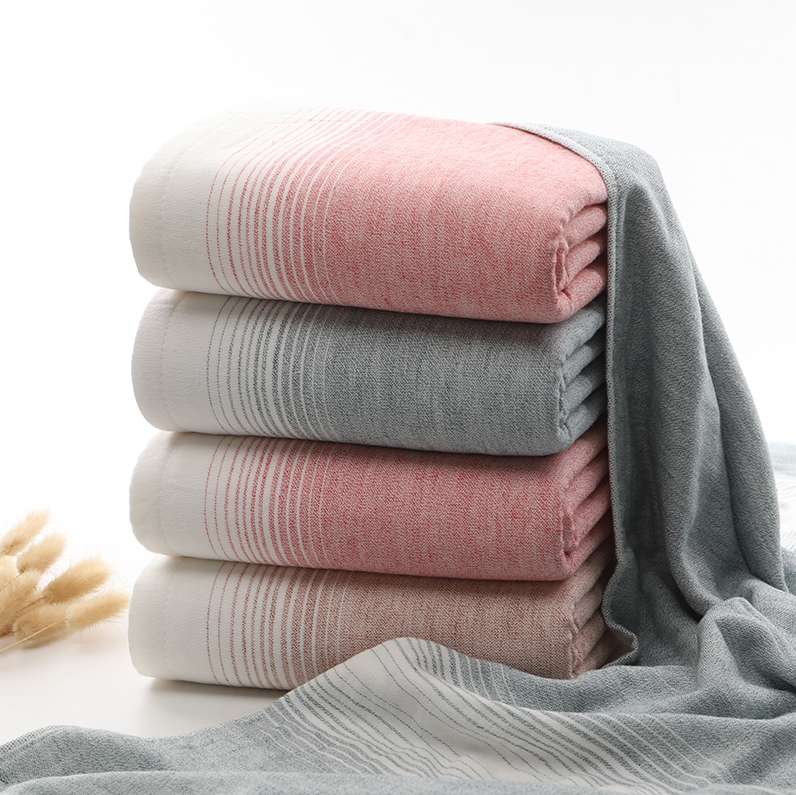 Tuoou textile factory direct 8691AB gradient bath towel pure cotton gauze bath towel