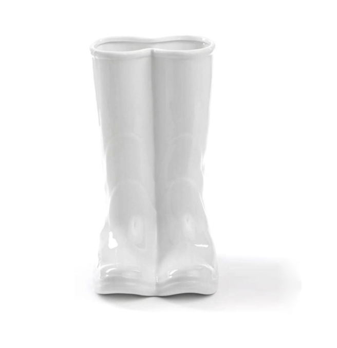 Art piece, entrance decoration piece, ceramic white rain boots, height 36*19.8*26 details Picture