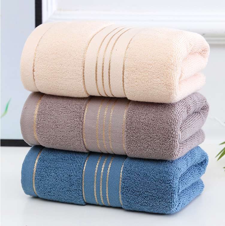 Bright silk segment bath towel, size 70.140, available in various colors