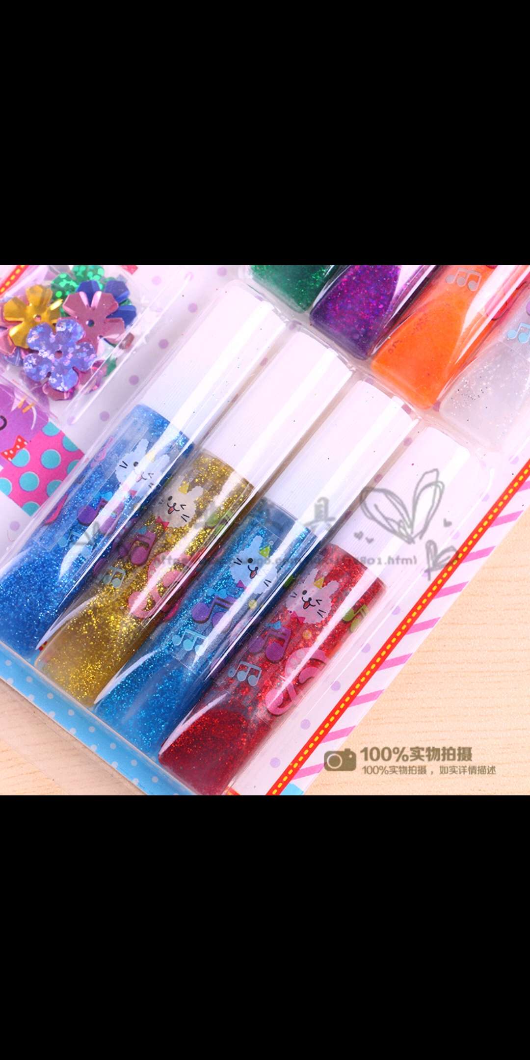 散装手工装饰diy入门金色涂色闪光胶水笔工具彩绘闪粉金粉闪光白底实物图