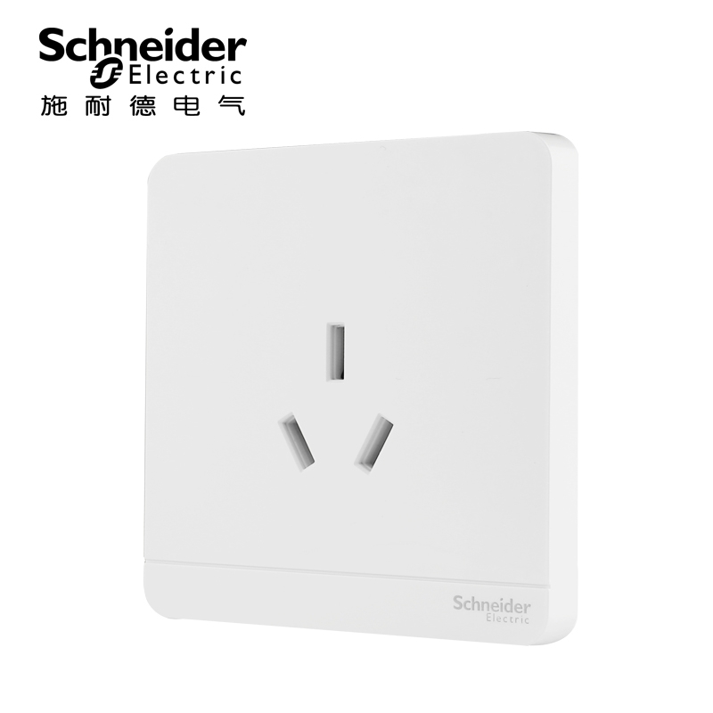 Schneider switch socket Yishang White Mirror Porcelain White one-pole three-hole socket panel 16A Specification image