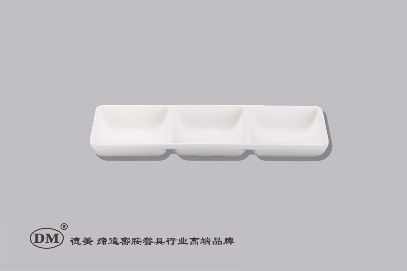 Melamine Three-style condiment Dish Hotel cafeteria Fast Food MSG-8038