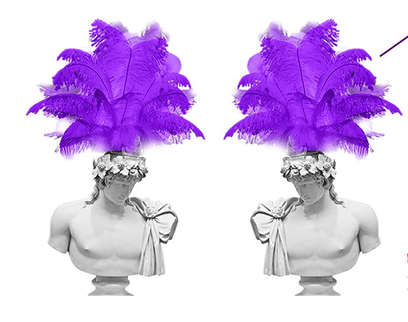 Nordic Ins-style David figure table decoration, flower arrangement, desktop storage, writing pen collection bucket, popular photo feather figure, height 60*43*21 details Picture