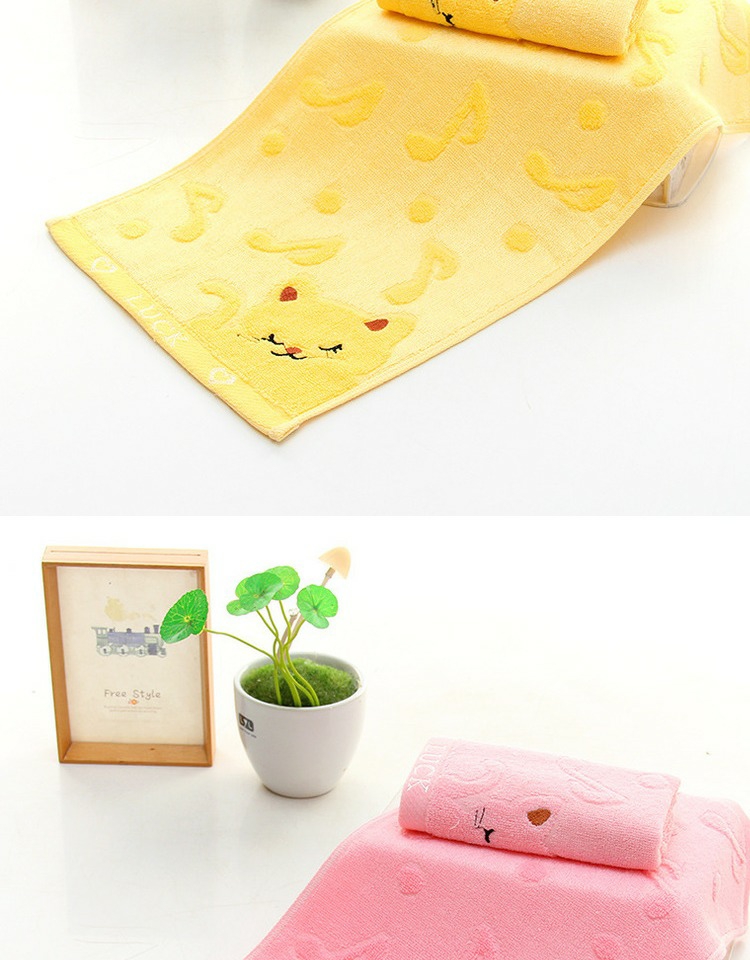 手帕方巾/洗脸方巾/纯棉毛巾白底实物图