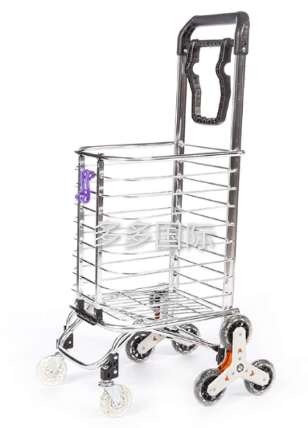 Rotating handle aluminum grocery cart, dual-purpose aluminum grocery cart, ladder grocery cart, shopping cart, luggage cart details Picture