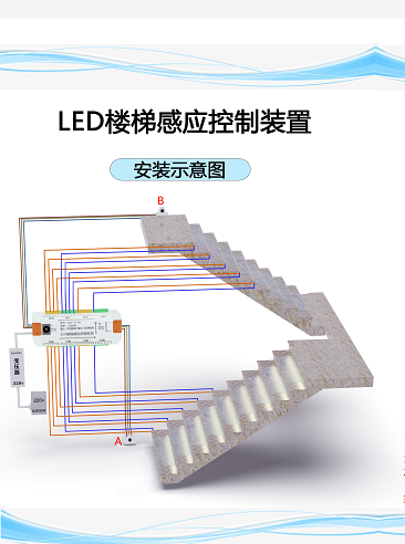 楼梯踏步灯带网红跑马灯智能人体感应别墅台阶led内嵌式铝灯条