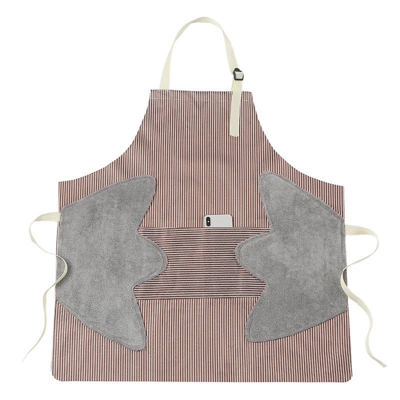 2019 New hand-drying kitchen cooking apron bust apron waterproof and oil-proof women's overalls can wipe hands thumbnail