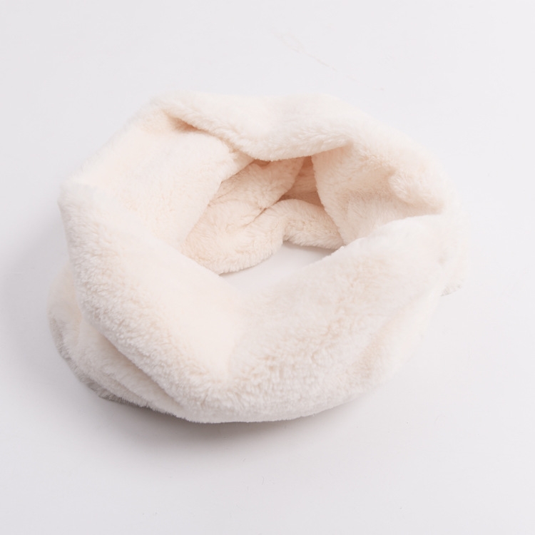 Foreign Trade New Autumn And Winter Warm Fur Neck Solid Color Imitation Rabbit Hair Scarf Set Men And Women Children Specification drawing