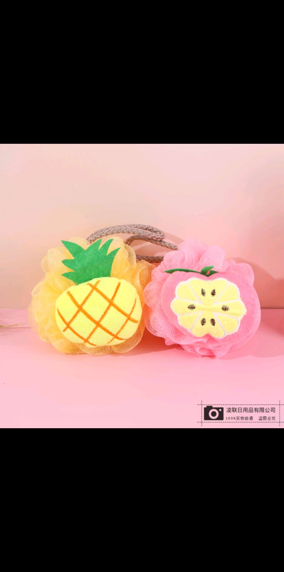 Cute and lovely fruit like skin-friendly soft bath ball high density mesh rubbing towel back bath flowers thumbnail