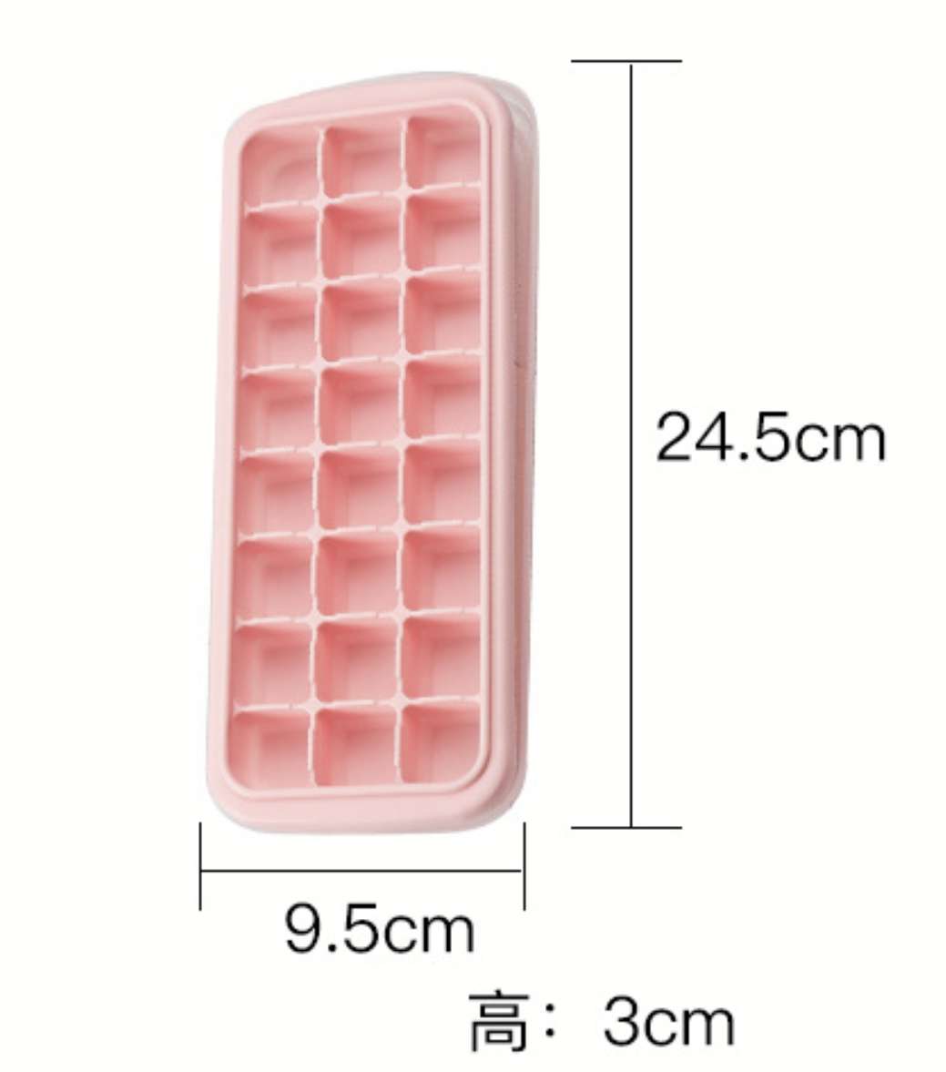 Factory direct sales of 24-compartment silicone ice cube trays with LIDS, home and commercial ice cube trays, multi-color ice molds