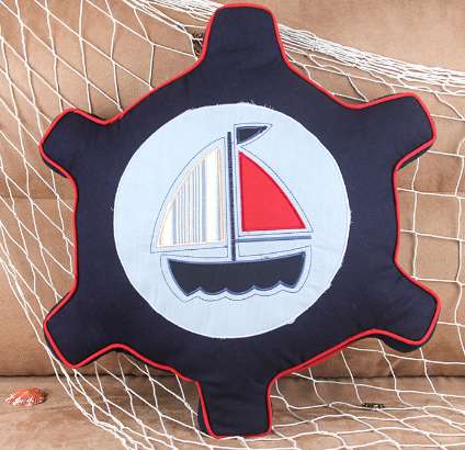 Mediterranean Sea wind rudder canvas throw pillow thumbnail
