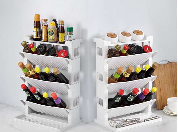 多层置物架，收纳架，调料架白底实物图
