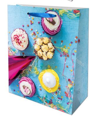 Glossy little blue gift bag